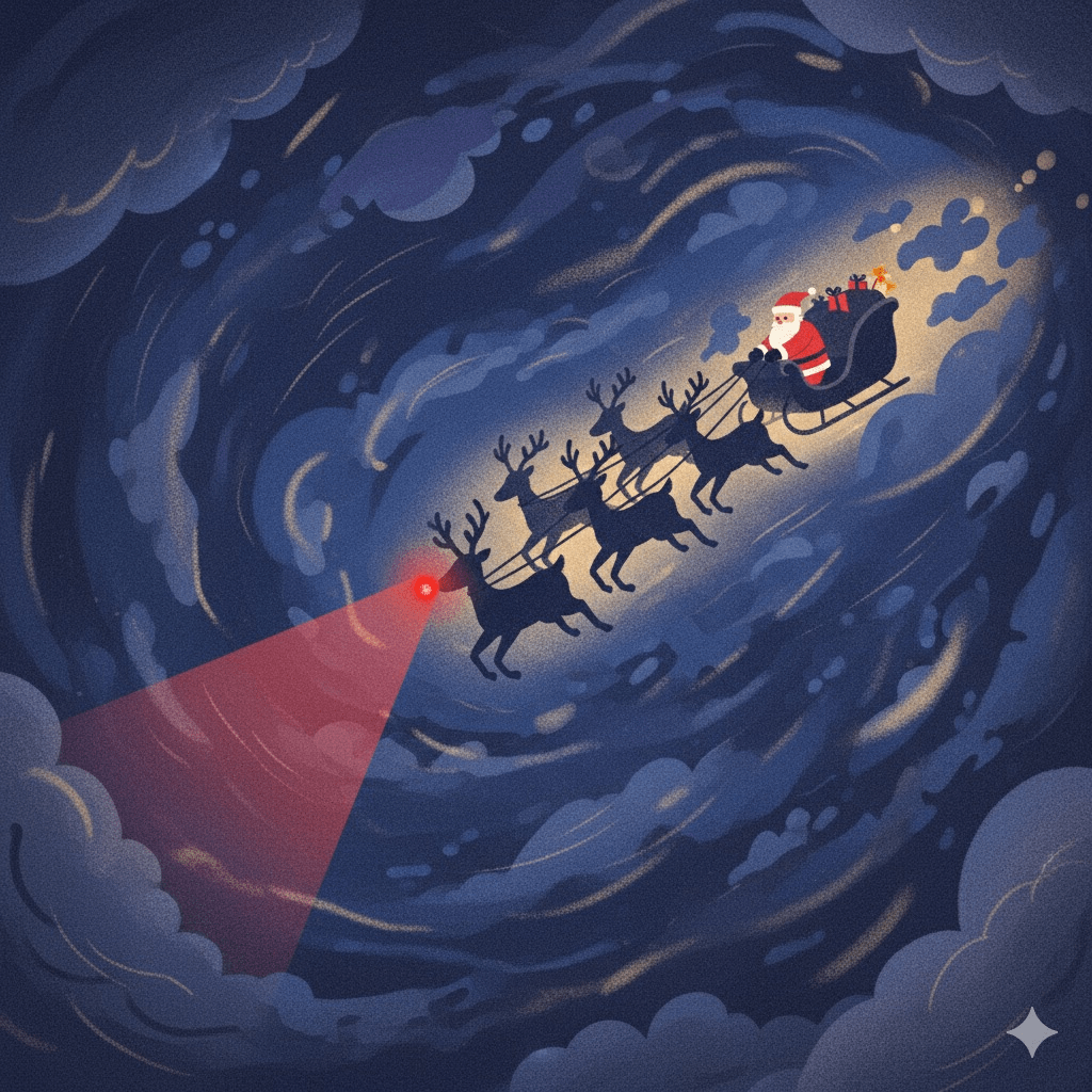 რუდოლფის კაშკაშა შობა ილუსტრაცია